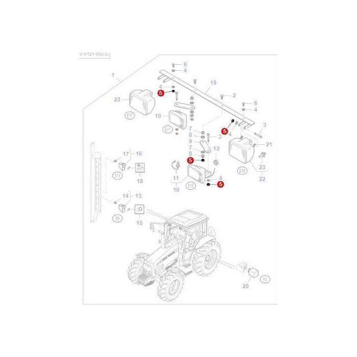 Massey Ferguson - Nut M8 - VJB8904 - Farming Parts