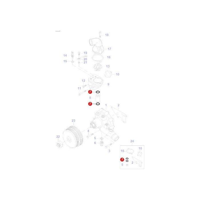 Massey Ferguson - O Ring Housing to Pump 25mmX5mm - V614602550 - Farming Parts