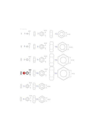 Massey Ferguson - Nut M10 1.5mm thread - 339402X1 - Farming Parts