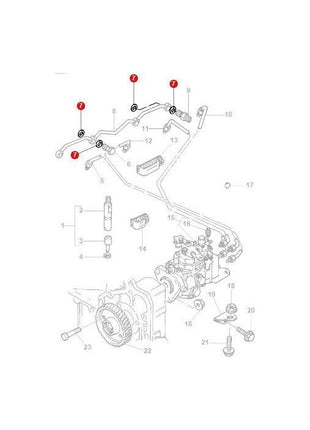 Massey Ferguson - Sealing Washer Leak Off Pipe - 4224454M1 - ACP0585880 - Farming Parts