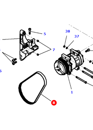 Massey Ferguson - Fan Belt - 4281051M2 - Farming Parts