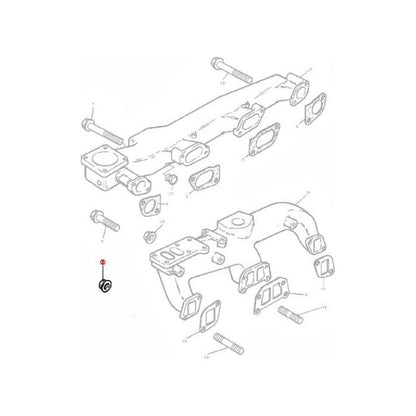 Massey Ferguson - Nut Exhaust Manifold - 3637108M1 - Farming Parts