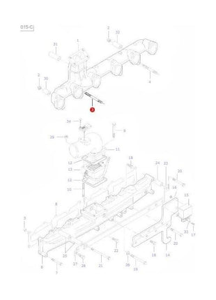 Massey Ferguson - Stud Exhaust Manifold - V836855995 - ACW4003680 - Farming Parts