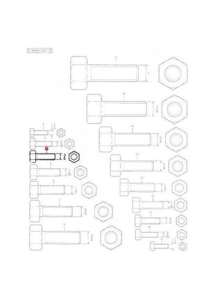 Massey Ferguson - Bolt 3/8 x 1 UNF - 353538X1 - 353540X1 - AG519184 - Farming Parts