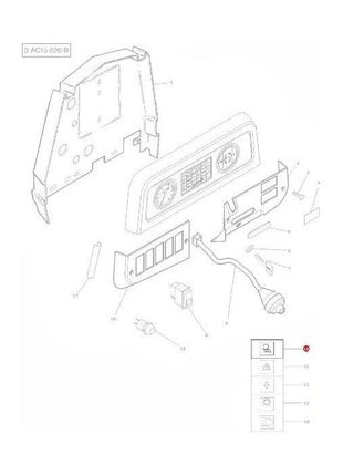 Massey Ferguson - Insert Worklight Switch - 1694369M1 - Farming Parts