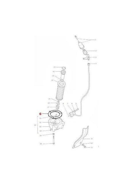 Massey Ferguson - Gasket Filter Paper - 1675294M1 - Farming Parts