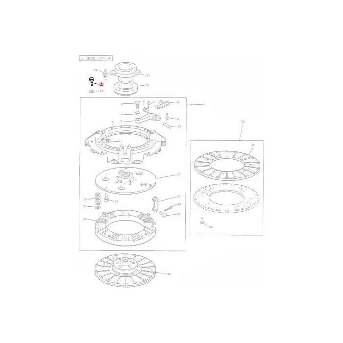 Massey Ferguson - Bolt Clutch Assy - 887891M1 - Farming Parts