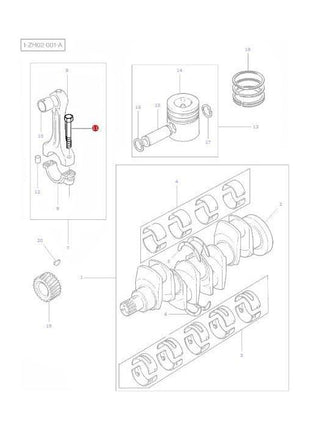 Massey Ferguson - Bolt Conrod - 4222132M1 - Farming Parts