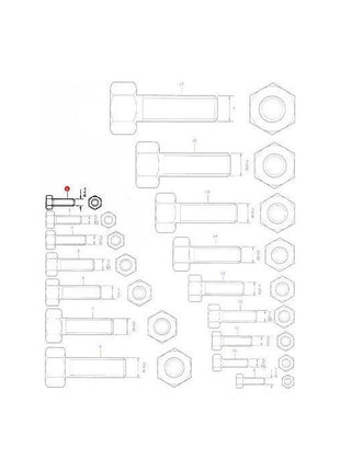 Massey Ferguson - Bolt 1/4 x 3/8 unf - 353500X1 - Farming Parts