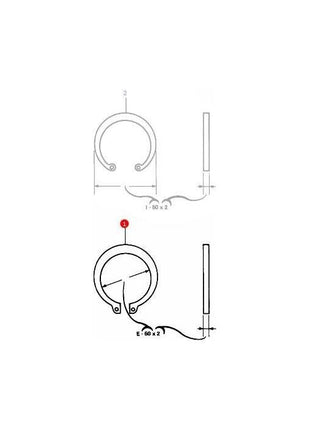 Massey Ferguson - Circlip External 45mm - 1440478X1 - Farming Parts