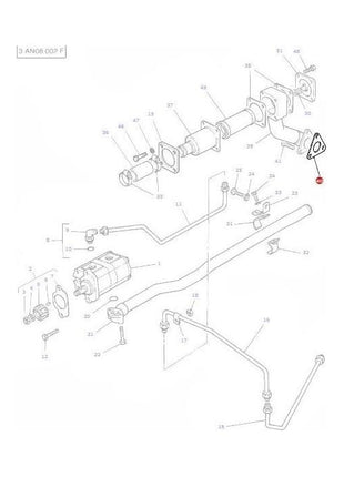 Massey Ferguson - Gasket Steering Lines - 1695677M4 - Farming Parts