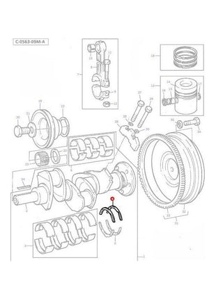 Massey Ferguson - Washer Crankshaft - 735112M1 - Farming Parts