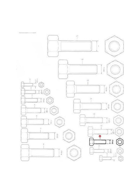 Massey Ferguson - Bolt 3/8 x 1.1/4 unc - 353693X1 - 70920415 - Farming Parts