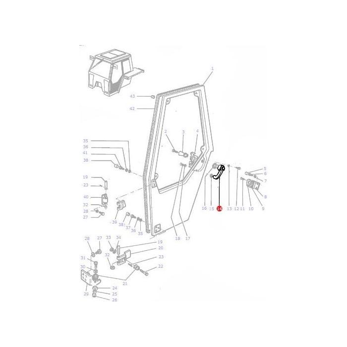 Massey Ferguson - Outer Door Handle - 3301853M92 - Farming Parts