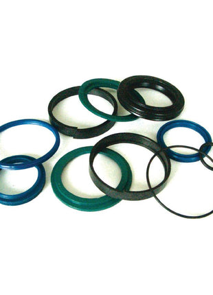 A randomly arranged assortment of rubber O-rings and seals from the Hydraulic Cylinder Repair Kit - 63/35mm (Sparex Part No. S.32253) is displayed on a white background.