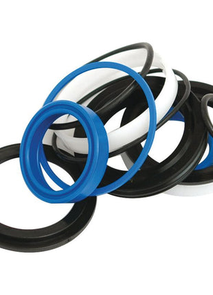 The Sparex Hydraulic Cylinder Repair Kit - 105/45mm (Sparex Part No. S.32260) comes with a variety of rubber and plastic O-rings in different sizes and colors, including black, blue, and white.