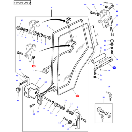 Massey Ferguson - Window R/H - 4272775M1 - Farming Parts