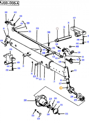 Massey Ferguson - Steering Spindle - 3304034M91 - Farming Parts