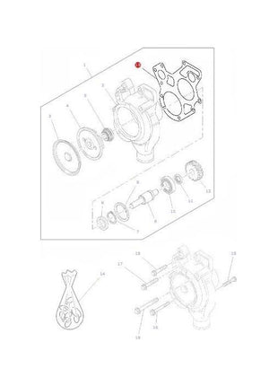 Massey Ferguson - Gasket Water Pump - 4222849M1 - Farming Parts