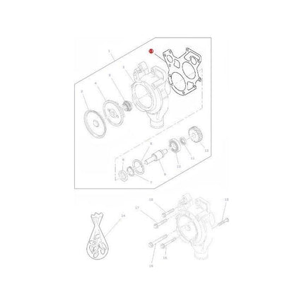 Massey Ferguson - Gasket Water Pump - 4222849M1 - Farming Parts