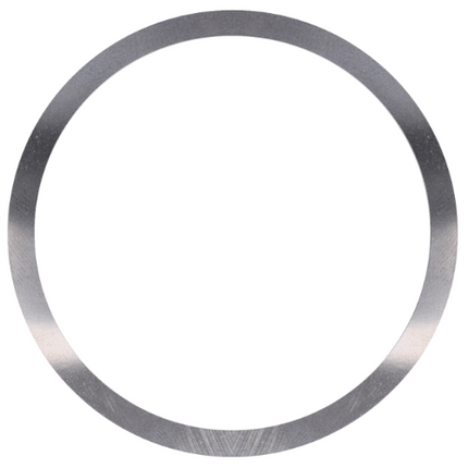 A thin, metallic, circular ring with a smooth surface, shown against a plain white background. Part of the AGCO Massey Ferguson 3000 Series tractor parts collection; specifically, the Massey Ferguson - Shim 4wd Clutch - 3386062M1.