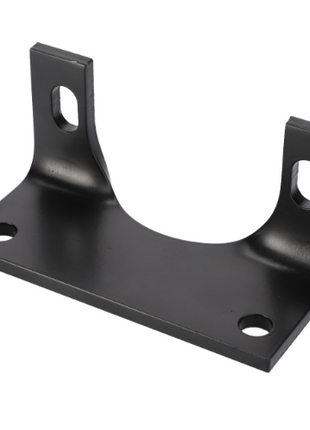 The AGCO Bearing Carrier (Product Code: 3386640M1) is a black metal mounting bracket with four holes, two at the base and two on the vertical sides, designed for attaching and securing items on Massey Ferguson 3000 Series tractor parts.