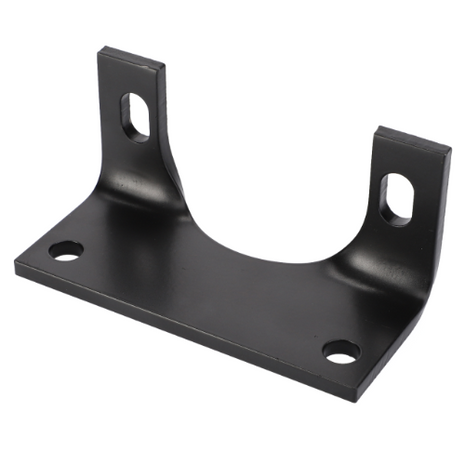 The AGCO Bearing Carrier (Product Code: 3386640M1) is a black metal mounting bracket with four holes, two at the base and two on the vertical sides, designed for attaching and securing items on Massey Ferguson 3000 Series tractor parts.