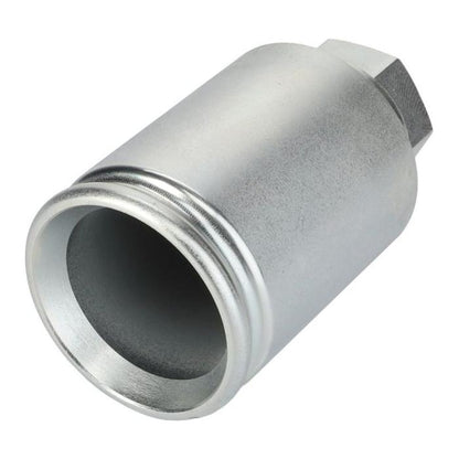 A cylindrical metallic tool with a hollow end and a hexagonal base, likely used in mechanical or automotive applications, such as those involving AGCO Massey Ferguson - Guide - 3388603M1 tractor models.