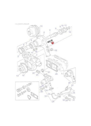 Massey Ferguson - Stud 5/16 unf Water Pump - 735400M1 - Farming Parts