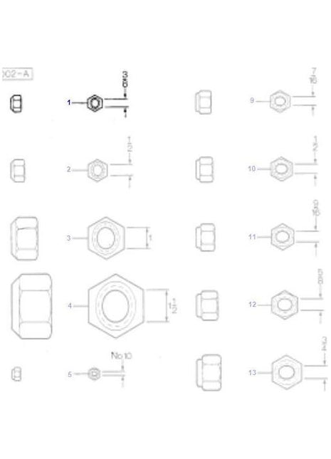 Massey Ferguson - Lock Nut 3/8 UNF - 376448X1 - Farming Parts