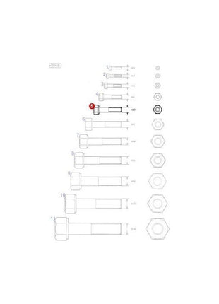 Massey Ferguson - Bolt M10x130 - 1442487X1 - Farming Parts