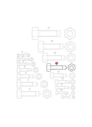 Massey Ferguson - Bolt 5/8x1.1/2 unc - 353726X1 - Farming Parts