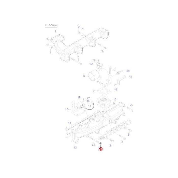 Massey Ferguson - Nut Exhaust Manifold - V504800800 - Farming Parts