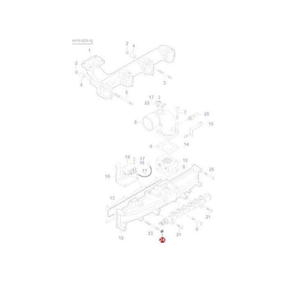 Massey Ferguson - Nut Exhaust Manifold - V504800800 - Farming Parts