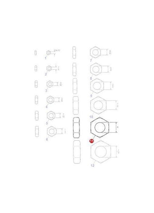 Massey Ferguson - Nut 1 UNF - 355646X1 - Farming Parts