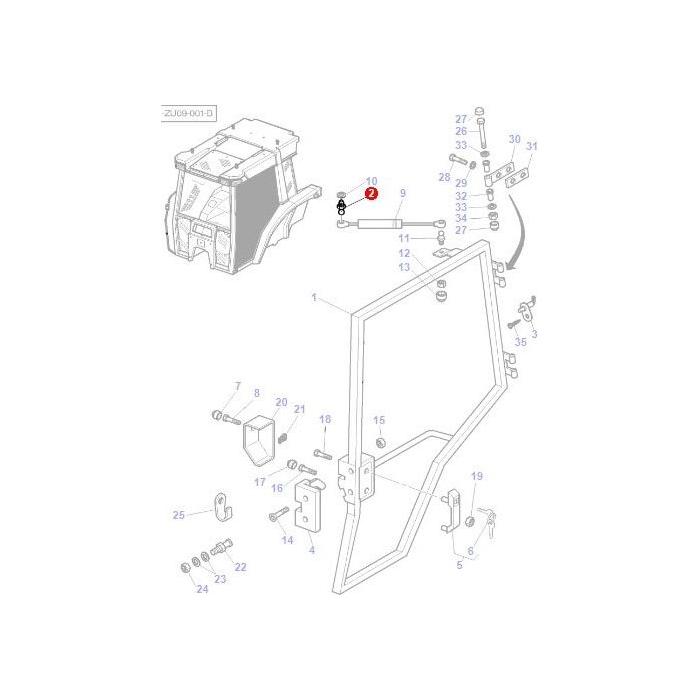 Massey Ferguson - Toggle Door Strut - 3580054M2 - Farming Parts