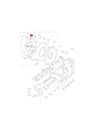 A technical diagram showing an exploded view of mechanical components for the AGCO Massey Ferguson Ball Brake Actuator (Product No. 1805984M1 - 70916538). Each part is numbered and labeled, featuring gears, screws, and other unidentified hardware.