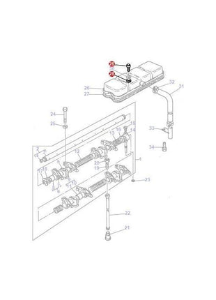 Massey Ferguson - Bolt Rocker Cover - 376192X1 - Farming Parts