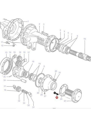 Massey Ferguson - Rear Wheel Stud - 893017M2 - Farming Parts