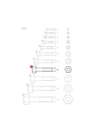 Massey Ferguson - Bolt M16x70 - 391889X1 - Farming Parts