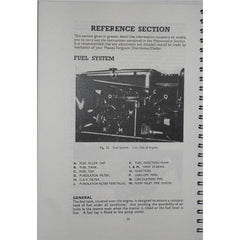 A page from the Massey Ferguson - 35X Operators Manual - 819146M4 by AGCO, titled "REFERENCE SECTION," features a diagram of the fuel system with corresponding labels for parts A to N, offering genuine details about the engine and fuel tank.