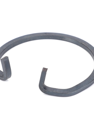 A metal snap ring with two ends bent outward, displayed on a white background, ideal for use in Massey Ferguson tractor parts, is the AGCO-brand Massey Ferguson Circlip (model number 3615384M2).