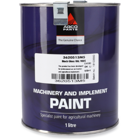 Massey Ferguson - Black Gloss Paint 1lts - 3620513M5 - Massey Tractor Parts