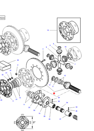 Massey Ferguson - Rear Bevel Gear Kit - 4358708M92 - Farming Parts