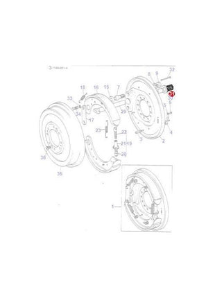 Massey Ferguson - Spring Brake Rod - 825041M2 - Farming Parts