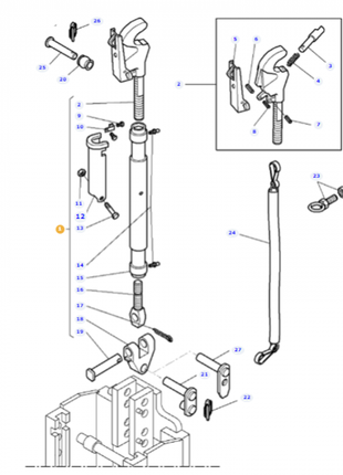 Massey Ferguson - Top Link with Hook End - 3715680M94 - Farming Parts