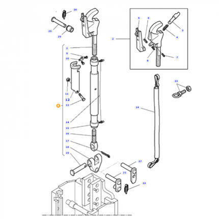 Massey Ferguson - Top Link with Hook End - 3715680M94 - Farming Parts