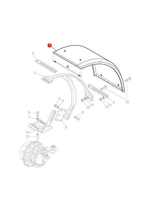 Massey Ferguson - Fender Skin 410mm - 3715946M3 - Farming Parts