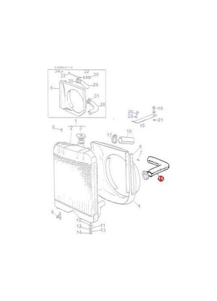 Massey Ferguson - Bottom Radiator Hose - 186968M1 - Farming Parts