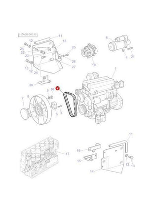 Massey Ferguson - Fan Belt - 3780138M91 - Farming Parts